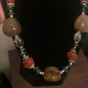✅  Agate and carnelian Gem stone Necklace